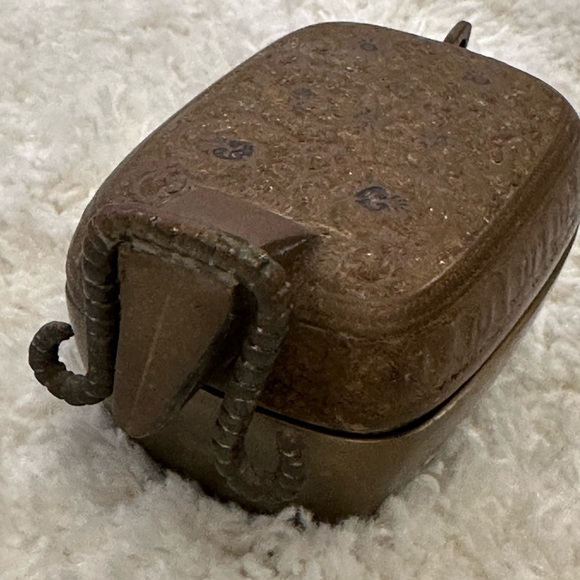 Brass Trinket Box Vintage Ram - Picture 1 of 9